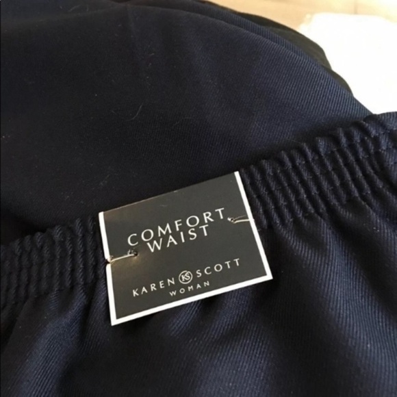 NEW Karen Scott Plus Navy Blue Pants Pull On Stretch Elastic Waist 1X - Picture 6 of 10